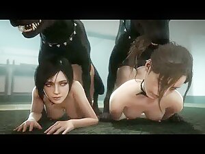 Shocking and exciting animated scene from Resident Evil starring Ada Wong and Claire Redfield