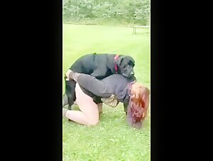 Woman and dog in nature: a breathtaking zoophilia video