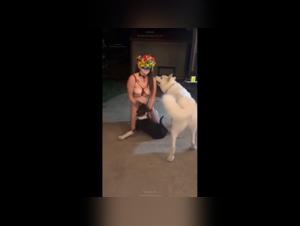 orgies animales:  pute et son chien