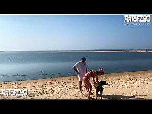 Zoophilia: A Beach Dog Offers Herself to Her Canine Companion