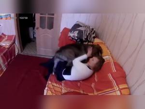 Young woman fucks dog in Moscow street - taboo beastiality video