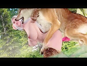 Elf and wolf: an intense 3D zoophilia scene